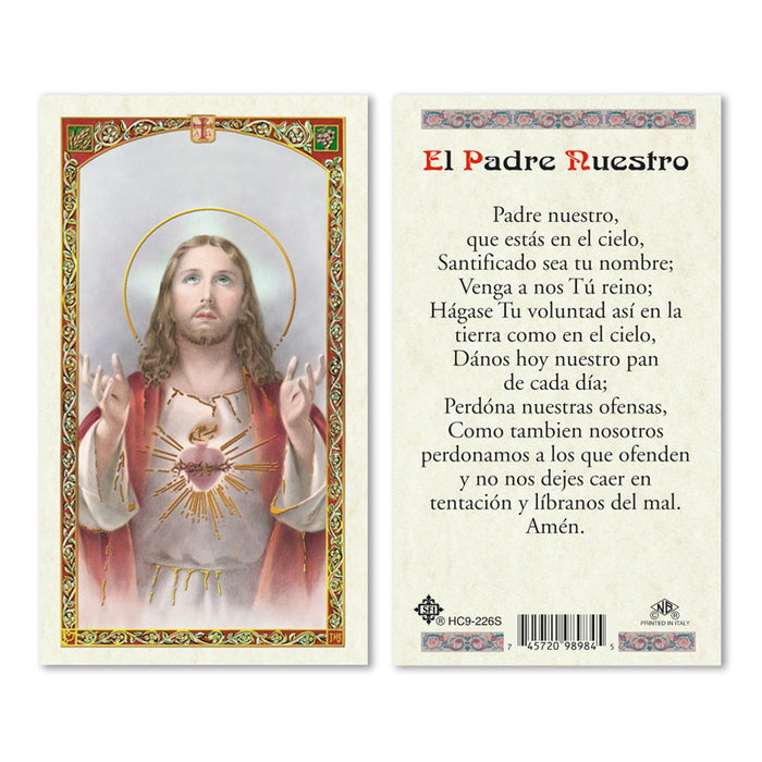 Oracion Padre Nuestro Spanish Laminated Prayer Cards- FREE Shipping $70+  USA lower 48 states — Catholic Online Shopping