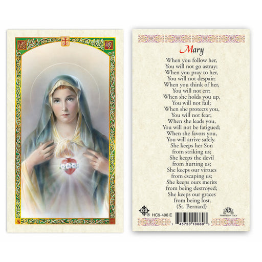 Immaculate Heart Of Mary Spanish Laminated Prayer Cards — Catholic Online  Shopping