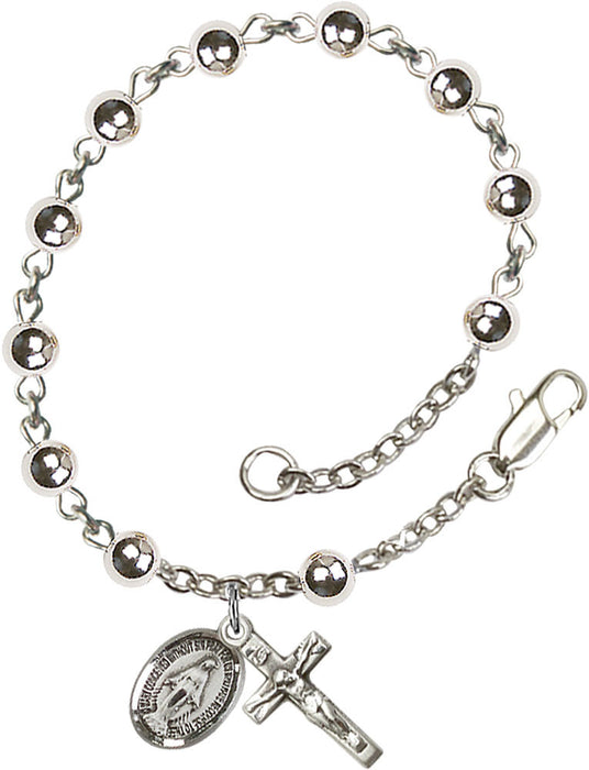 sterling silver rosary bead bracelet