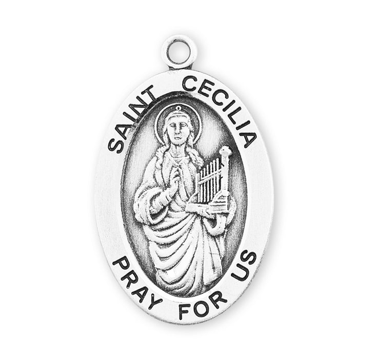 st cecilia medal sterling silver