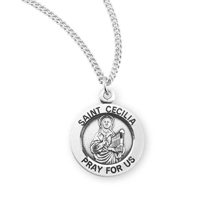 st cecilia medal sterling silver