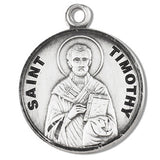 Learn More about Sterling Silver Round Shaped St. Timothy Medal Image of Sterling Silver Round Shaped St. Timothy Medal