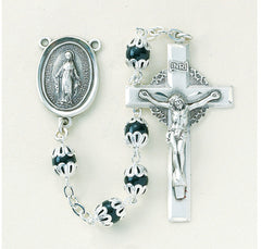 Learn More about Black Double Capped Sterling Rosary Image of Black Double Capped Sterling Rosary