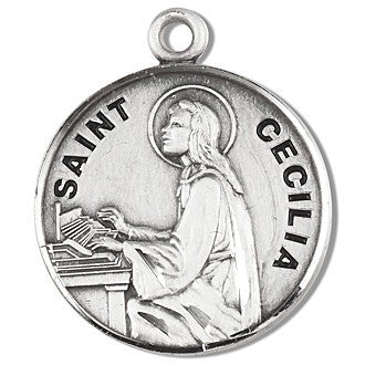 st cecilia medal sterling silver