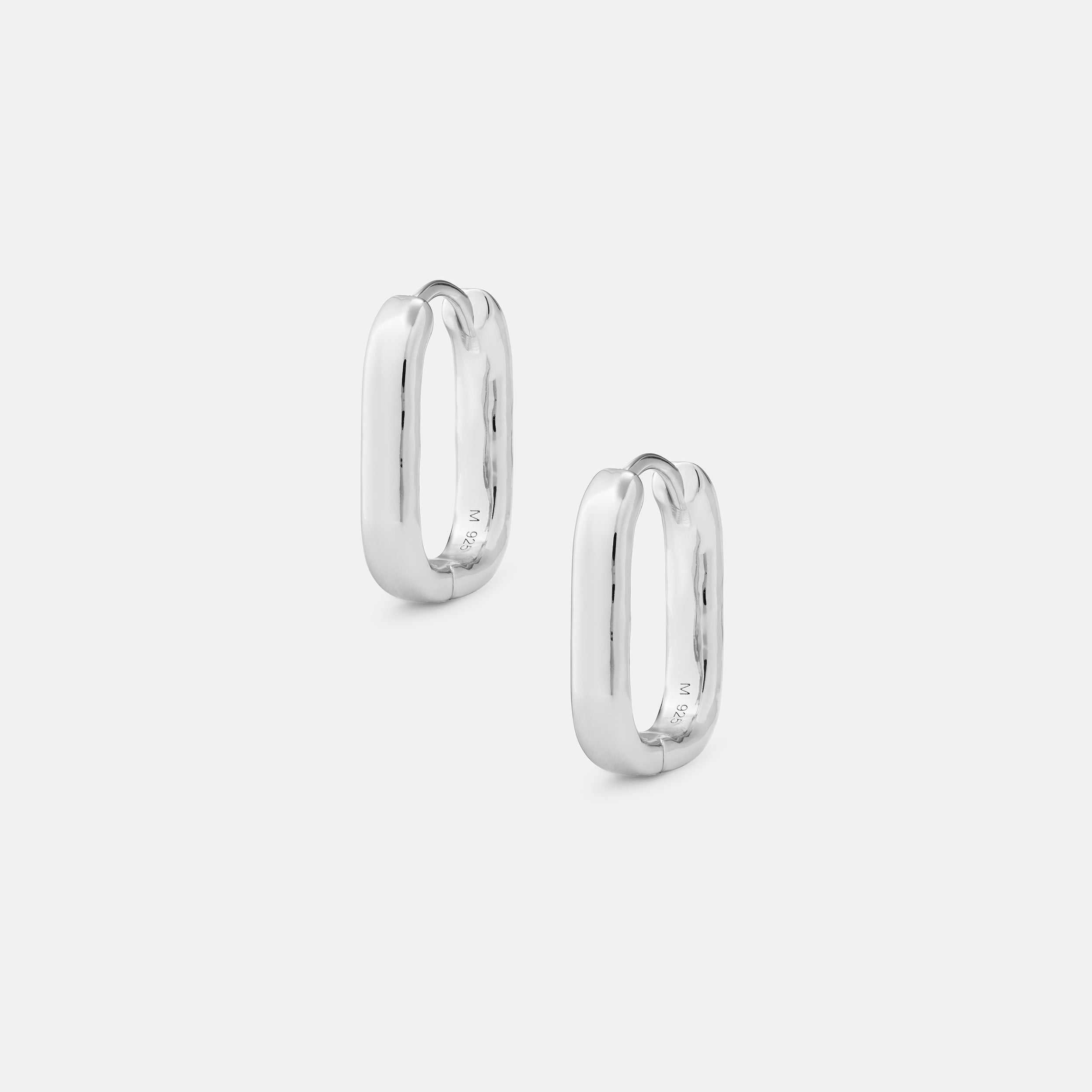 Square Hoops Silver