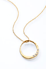 Recycled 14k gold with diamond pendant