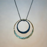 Concentric: Gold-filled with oxidized sterling silver