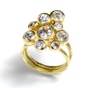 Bezel setting statement cocktail ring