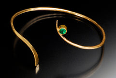 Columbian Emerald set in Recycled 14k yellow gold cuff bracelet