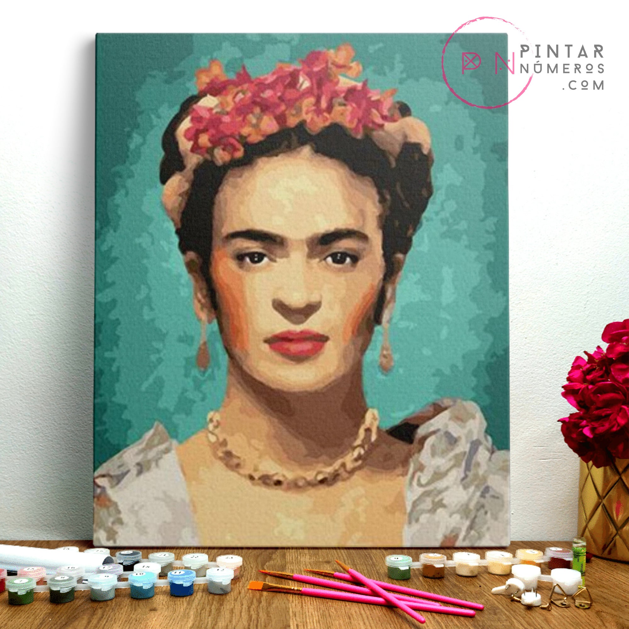 Cuadro Para Pintar Por Números Frida Kahlo Kit Completo