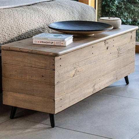 Reclaimed wooden blanket box