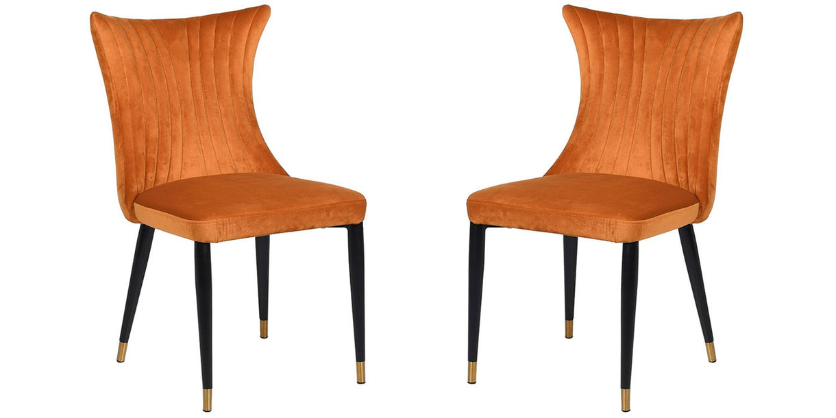 orange velvet dining room chairs