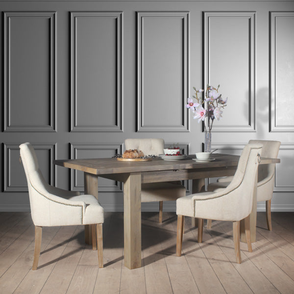 Farringdon Reclaimed Wood Extendable Dining Table with Florence Chairs