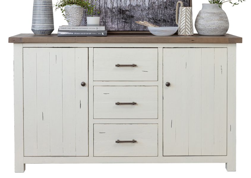 reclaimed wood white sideboard