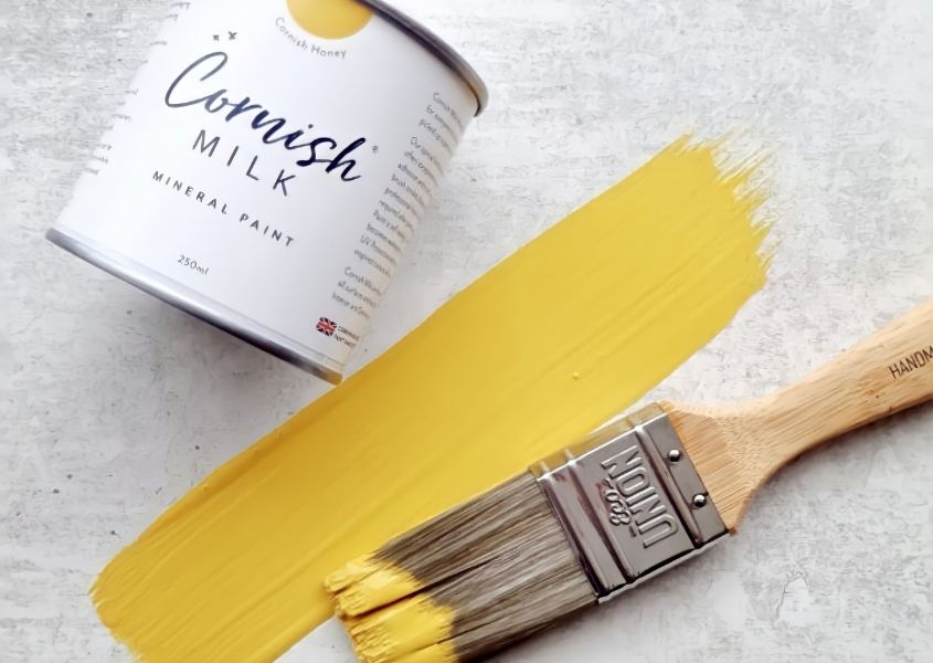 Cornish milk mineral paints in yellow