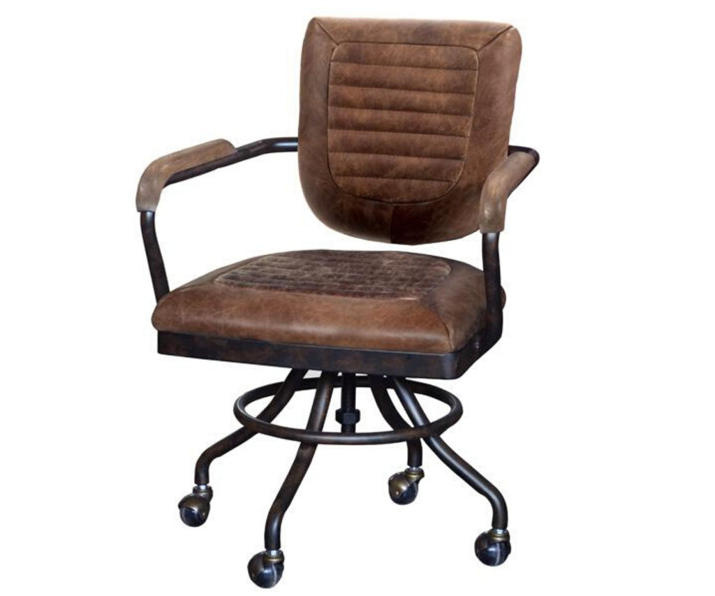 mustang brown leather office chair  modish living