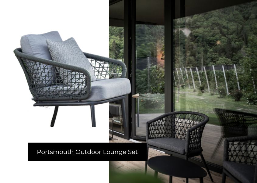 garden armchair in outdoor seating area