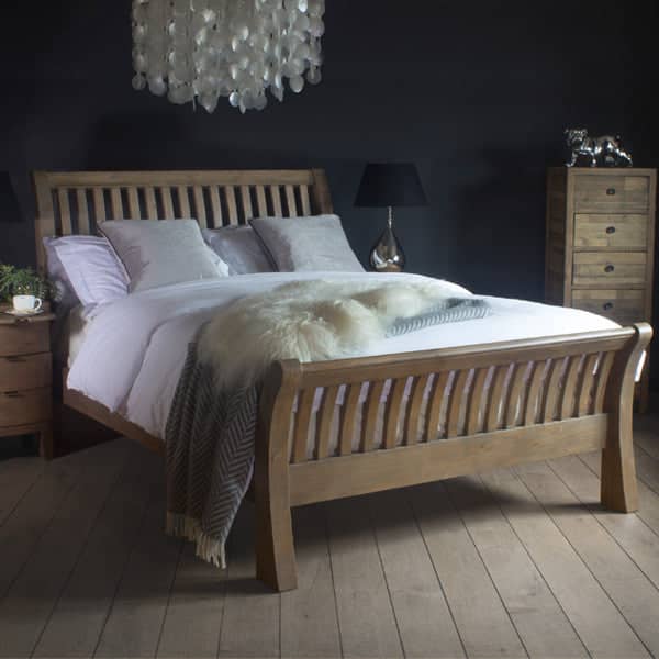 Solid Wood Bedroom Furniture | Dark Rustic Wood Bed ...