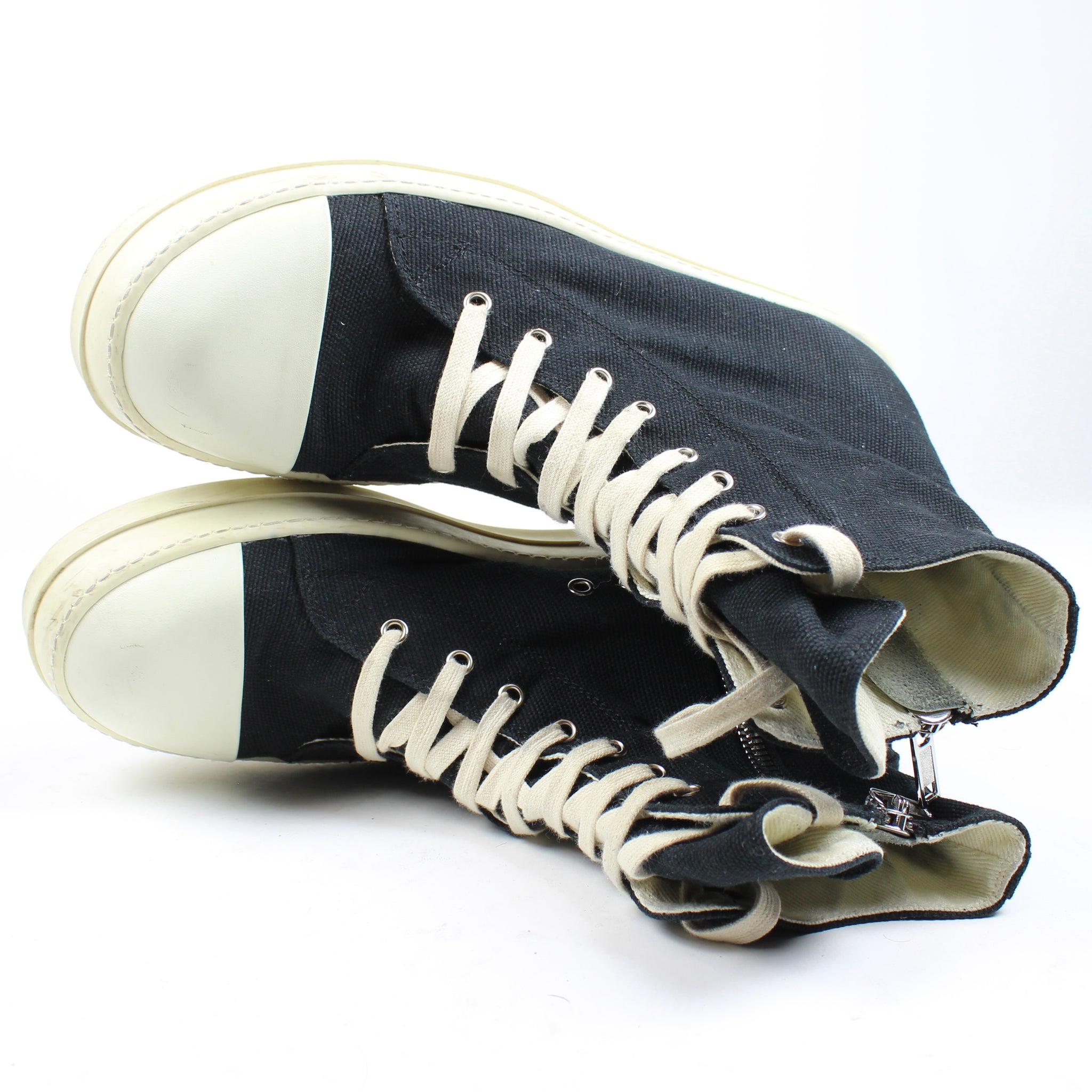 Rick Owens DRKSHDW Canvas Ramones White/Black SZ 44 – ztorfa