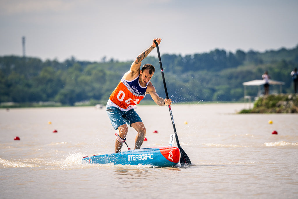 Noic garioud racing paddleboards on the 2024 starboard all star
