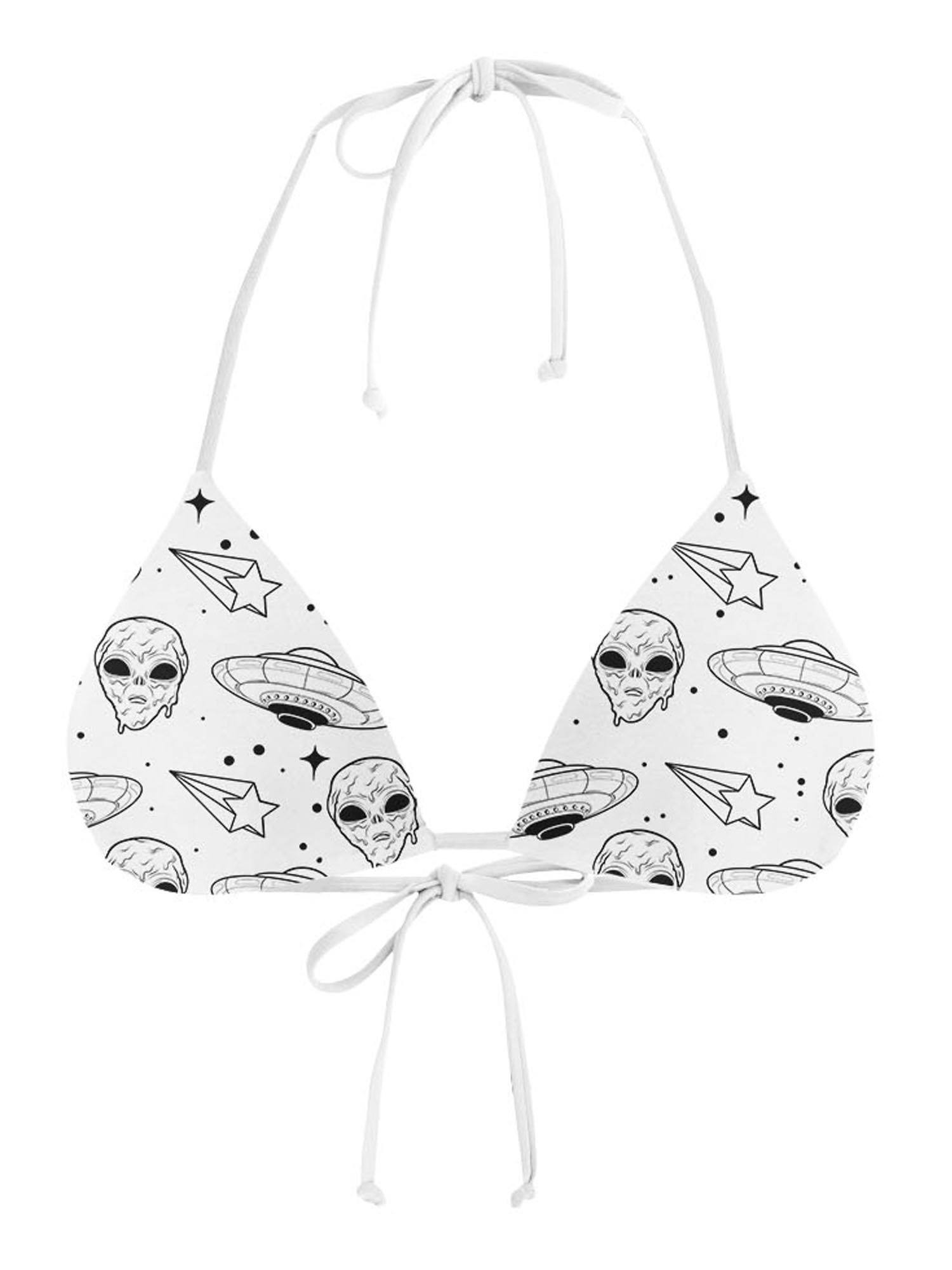 Alien Drip (White) Bikini Top - Electro Threads