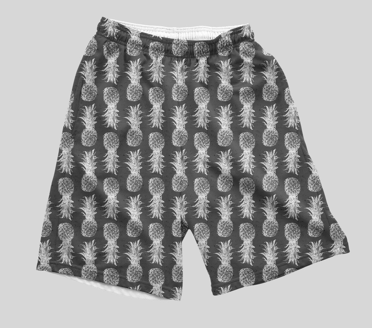 Black and White Pineapple Shorts - Electro Threads