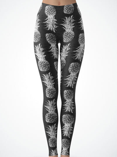 white pineapple leggings