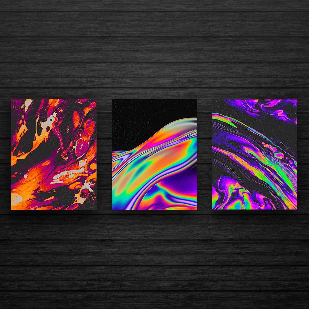 Maalavidaa Drop 1 3 Piece Wall Art Hd Metal Prints Electro Threads