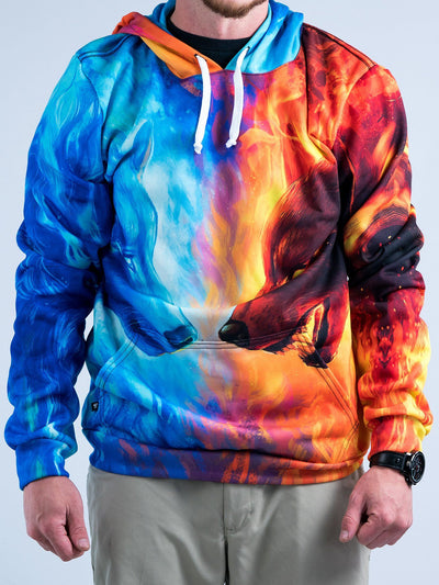 fire and ice wolf hoodie amazon