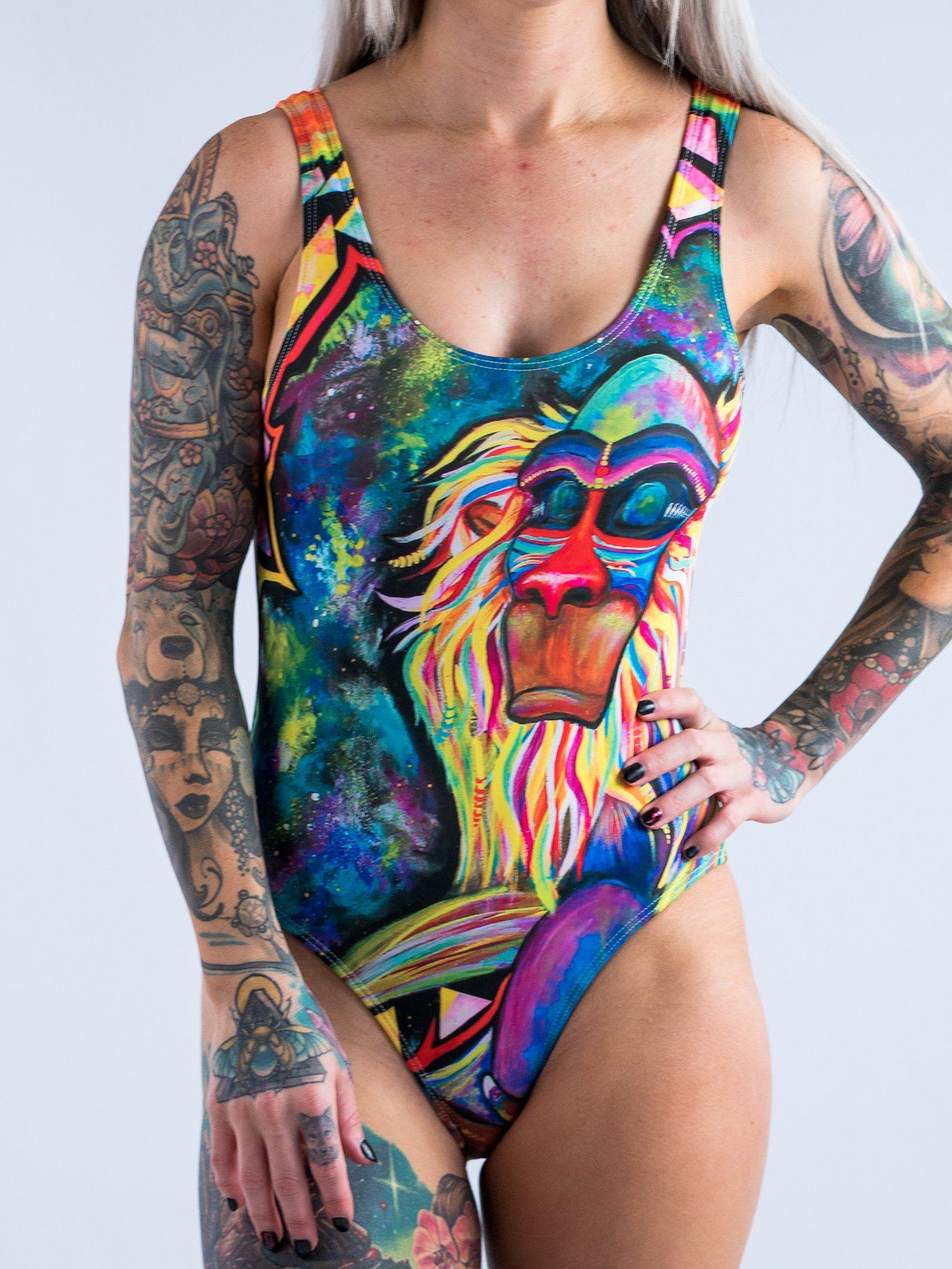 Meditating Rafiki Onepiece Electro Threads