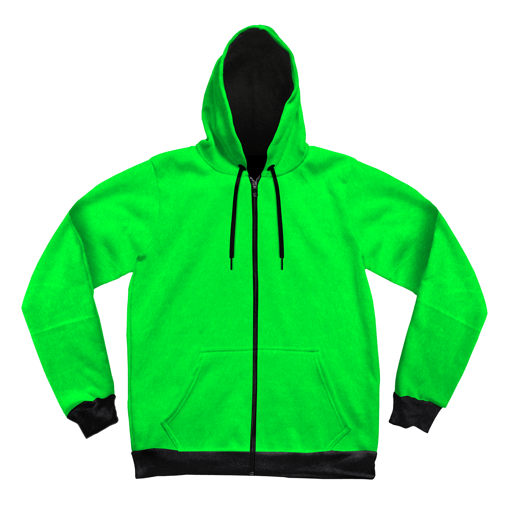 neon green zip up hoodie