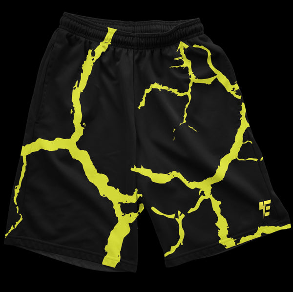 yellow and black swim trunks