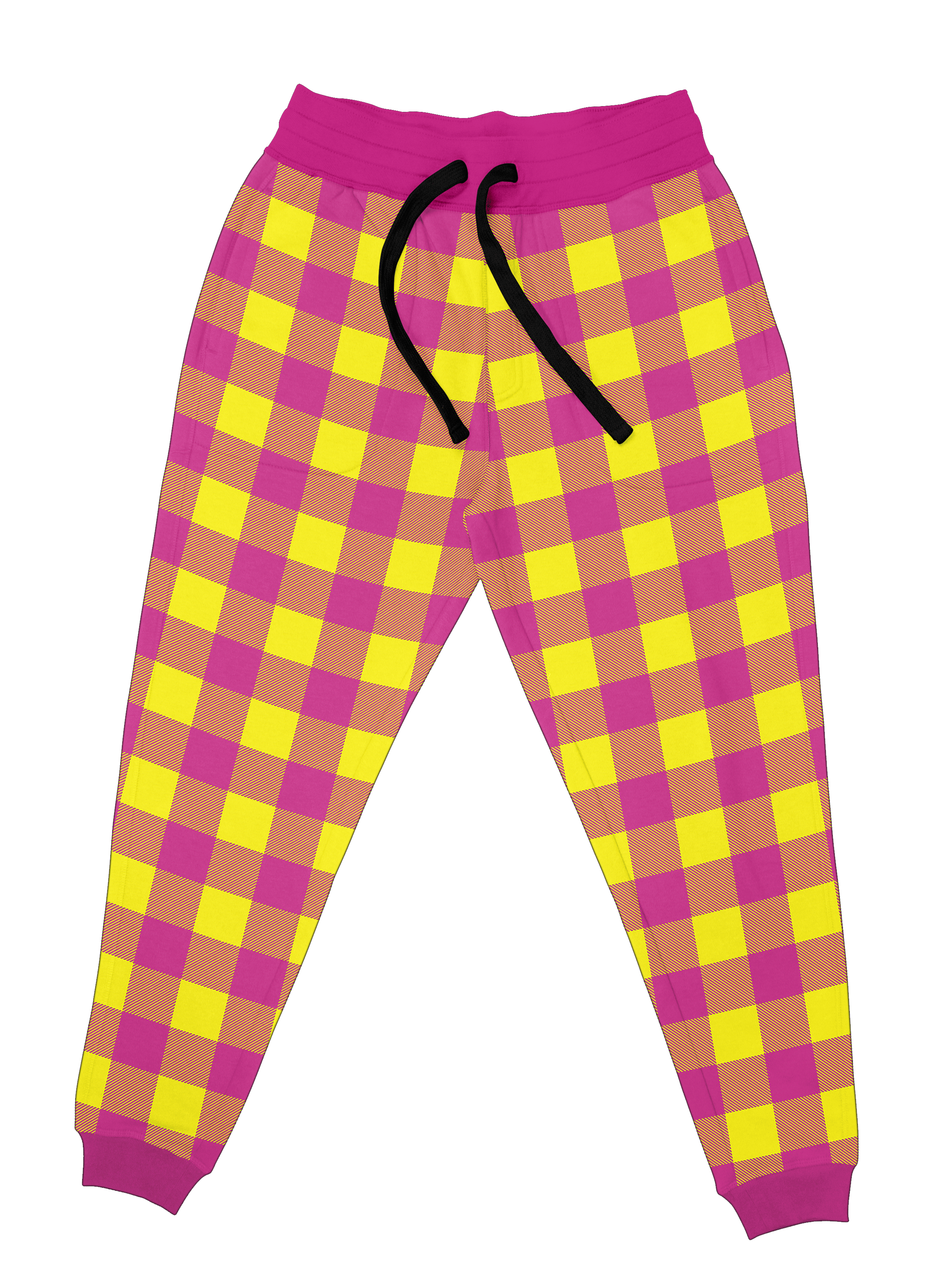 yellow plaid joggers