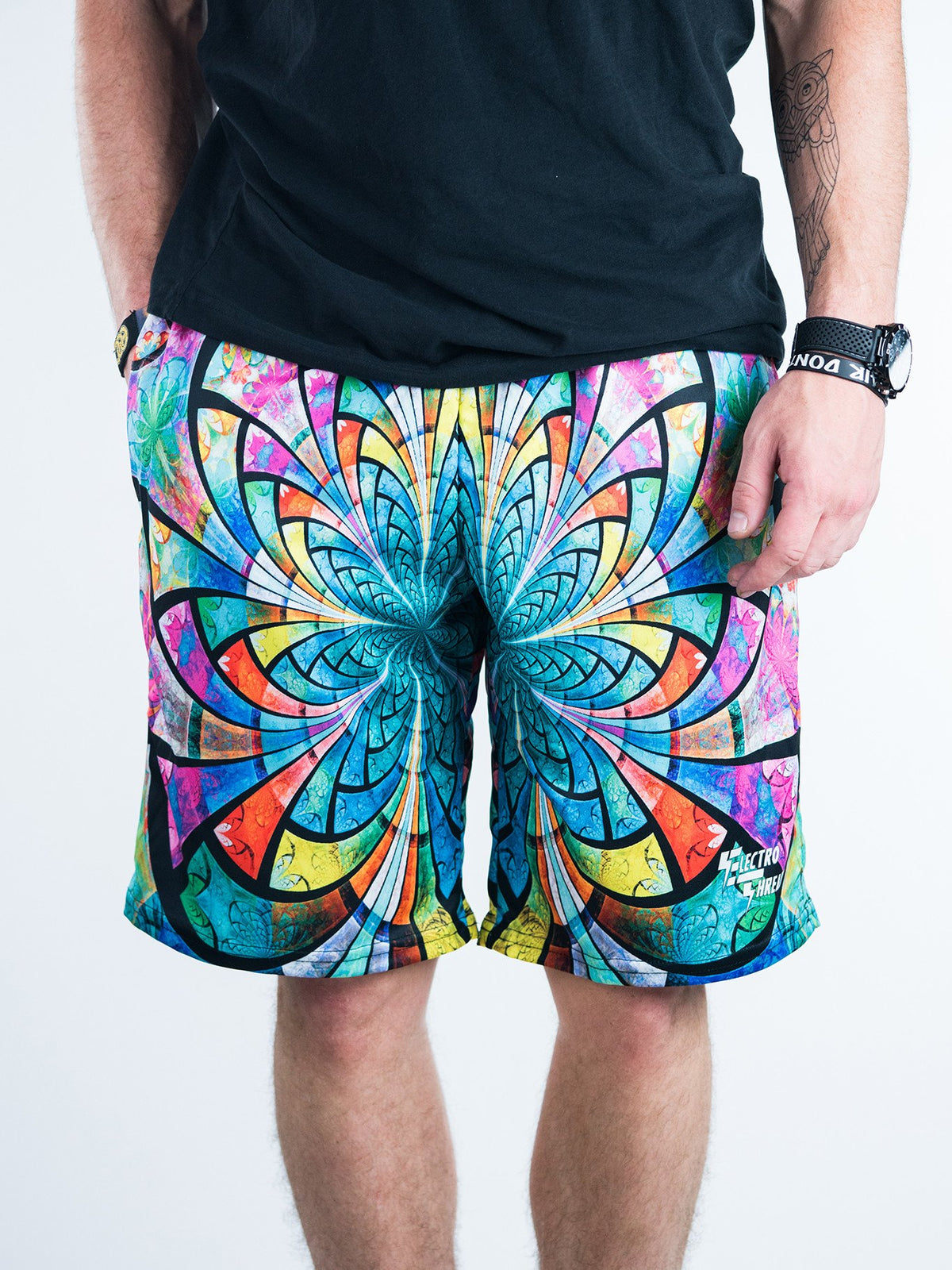 Optical Stained Glass Shorts - Electro Threads