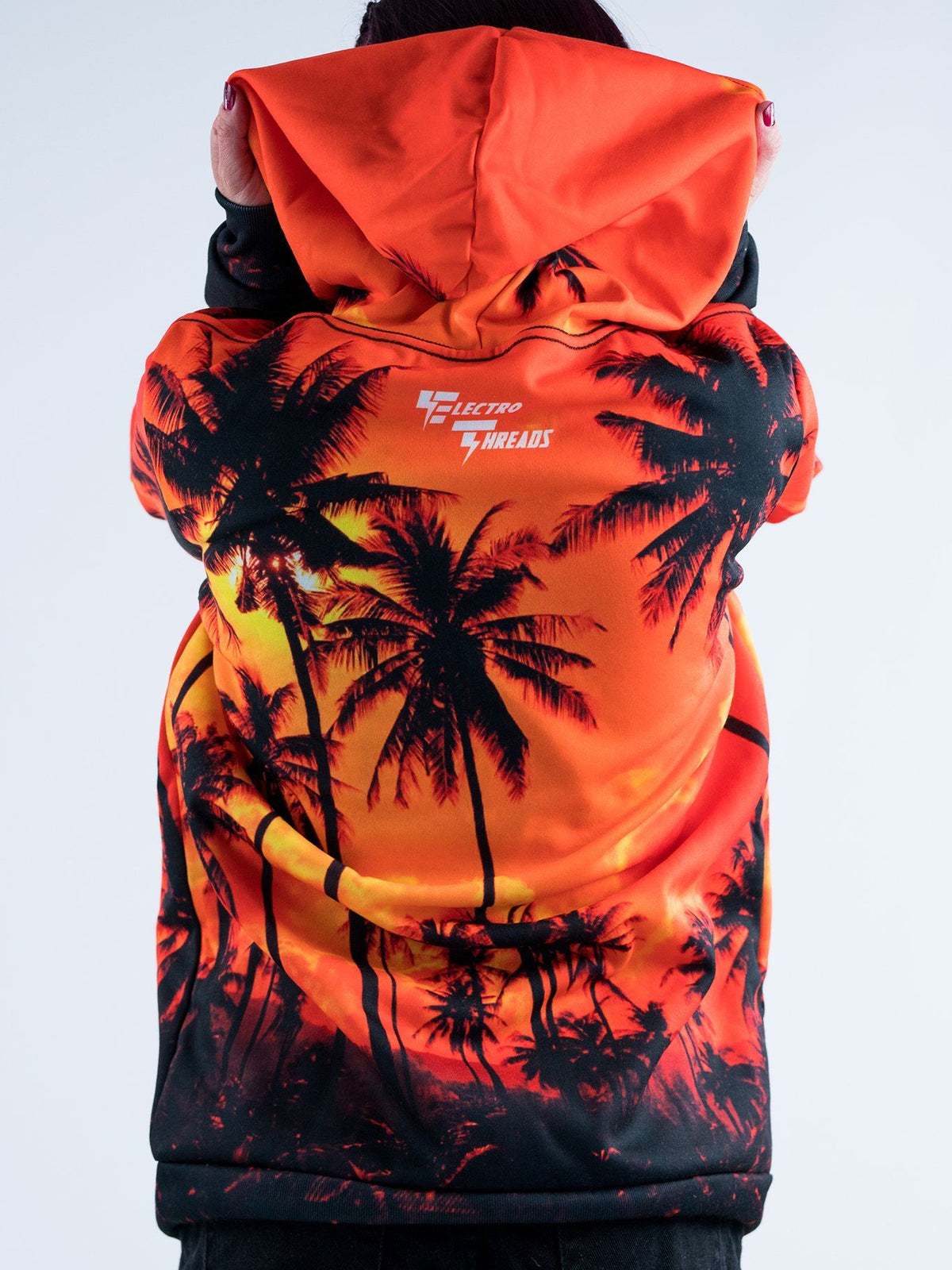 Palm Tree Sunset Unisex Hoodie Electro Threads