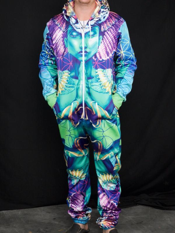 Teal Mandala Adult Onesie - Electro Threads