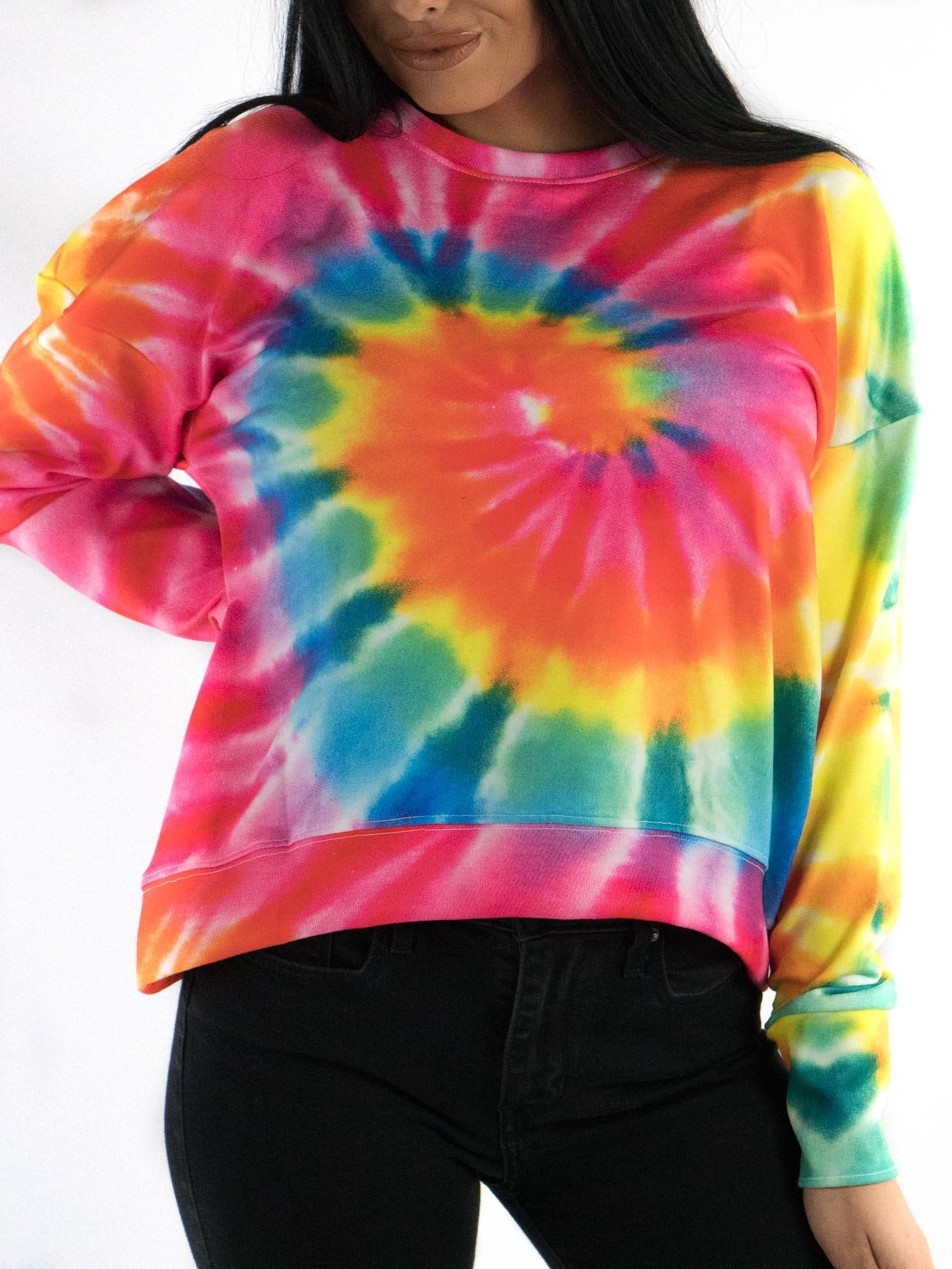 rainbow tie dye sweatshirt