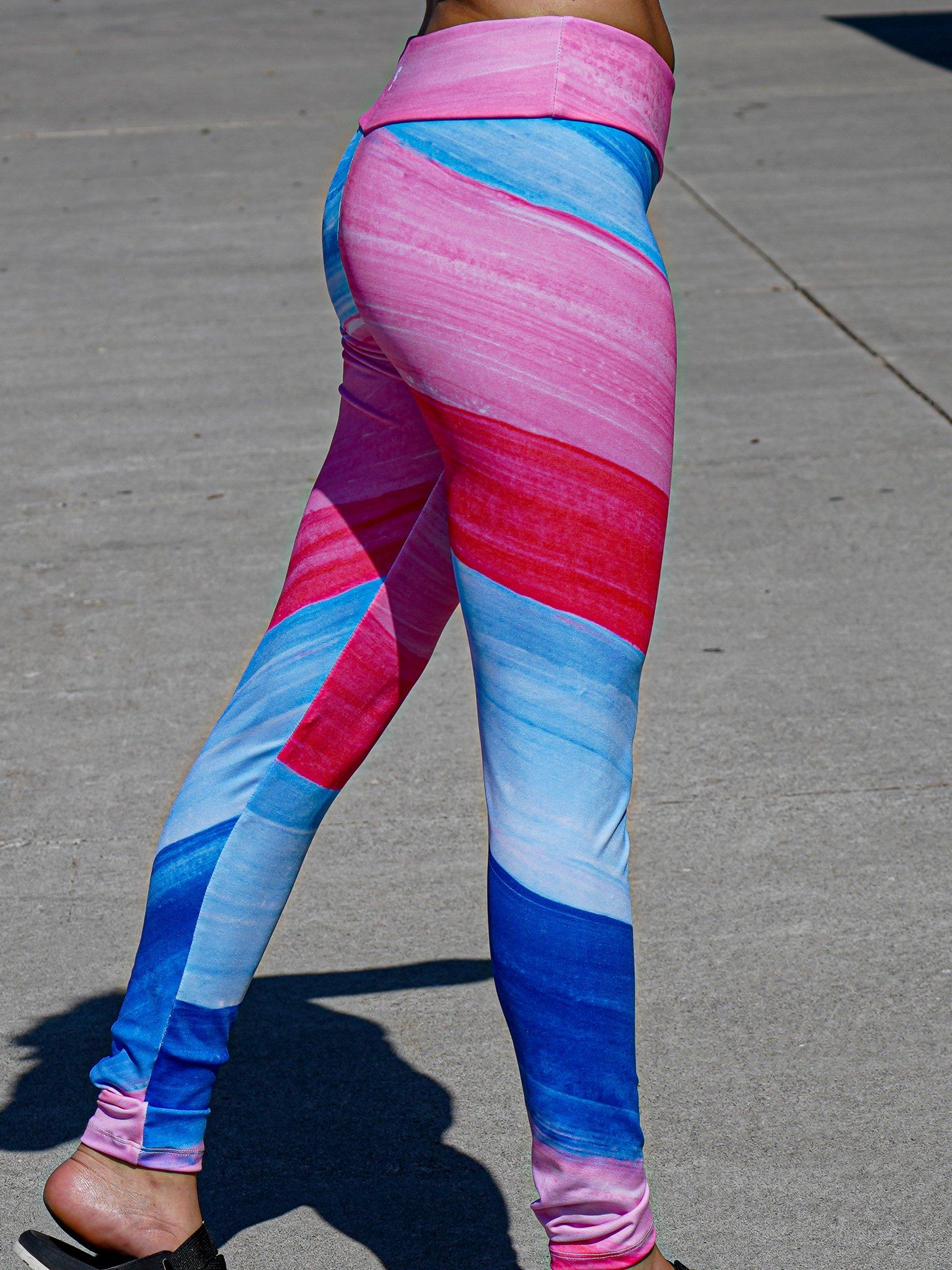 red blue leggings