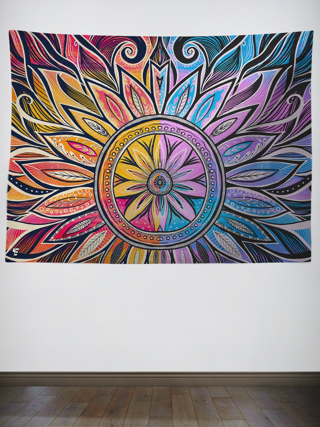 Sun Moon Ray Mandala Tapestry Electro Threads