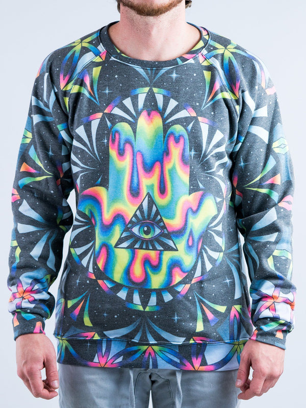 Trippy Hamsa Vintage Sweatshirt - Electro Threads