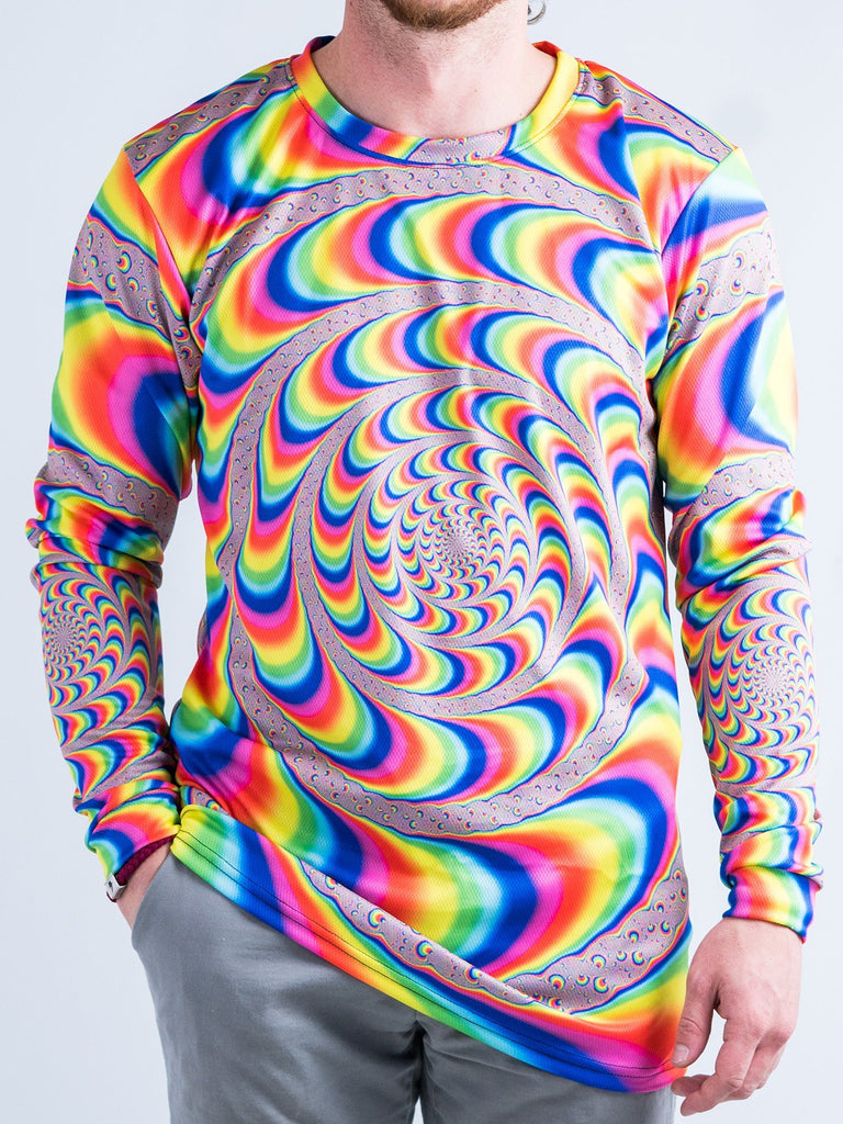 Trippy Spirals Vented Long Sleeve Shirt – Electro Threads