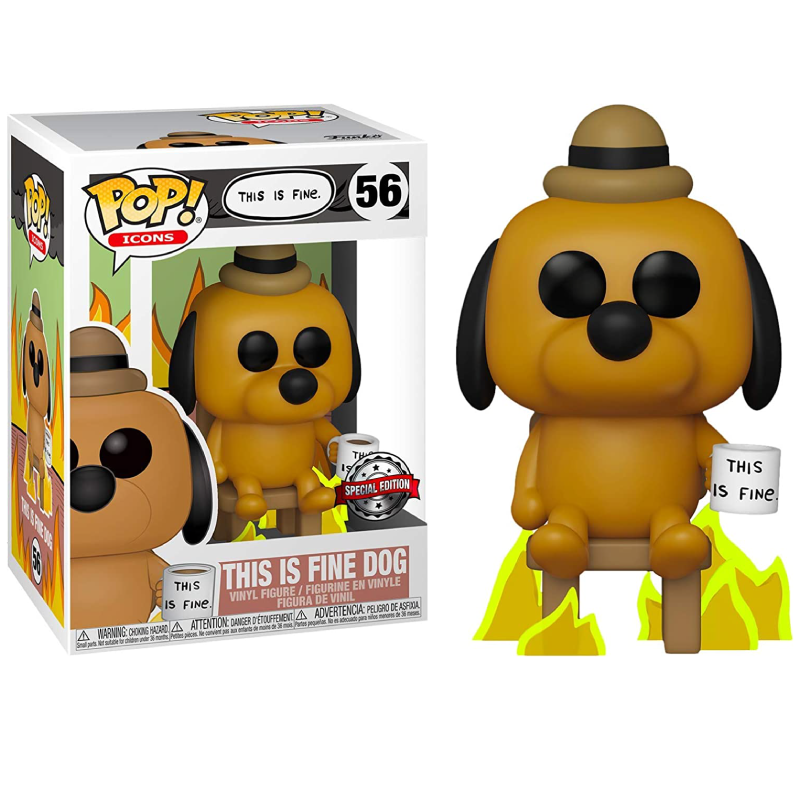 Funko Pop! Icons: This is Fine - This is Fine Dog #56 - Special Edition
