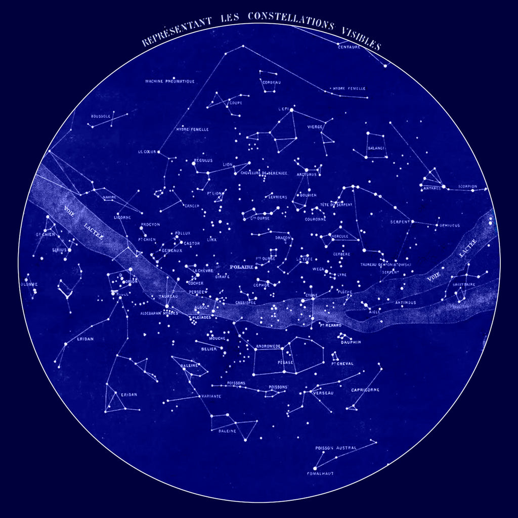 Celestial Map of Constellations visible from France, 19th C. | McGaw ...