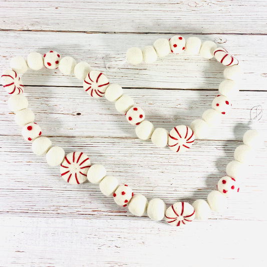 Peppermint Felt Ball Garland