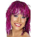 Pink Metallic Cyber Tinsel Wig