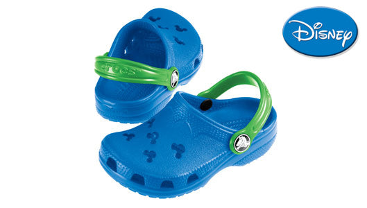 blue and green crocs