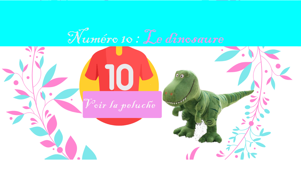 les animaux kawaii en peluche, le dinosaure