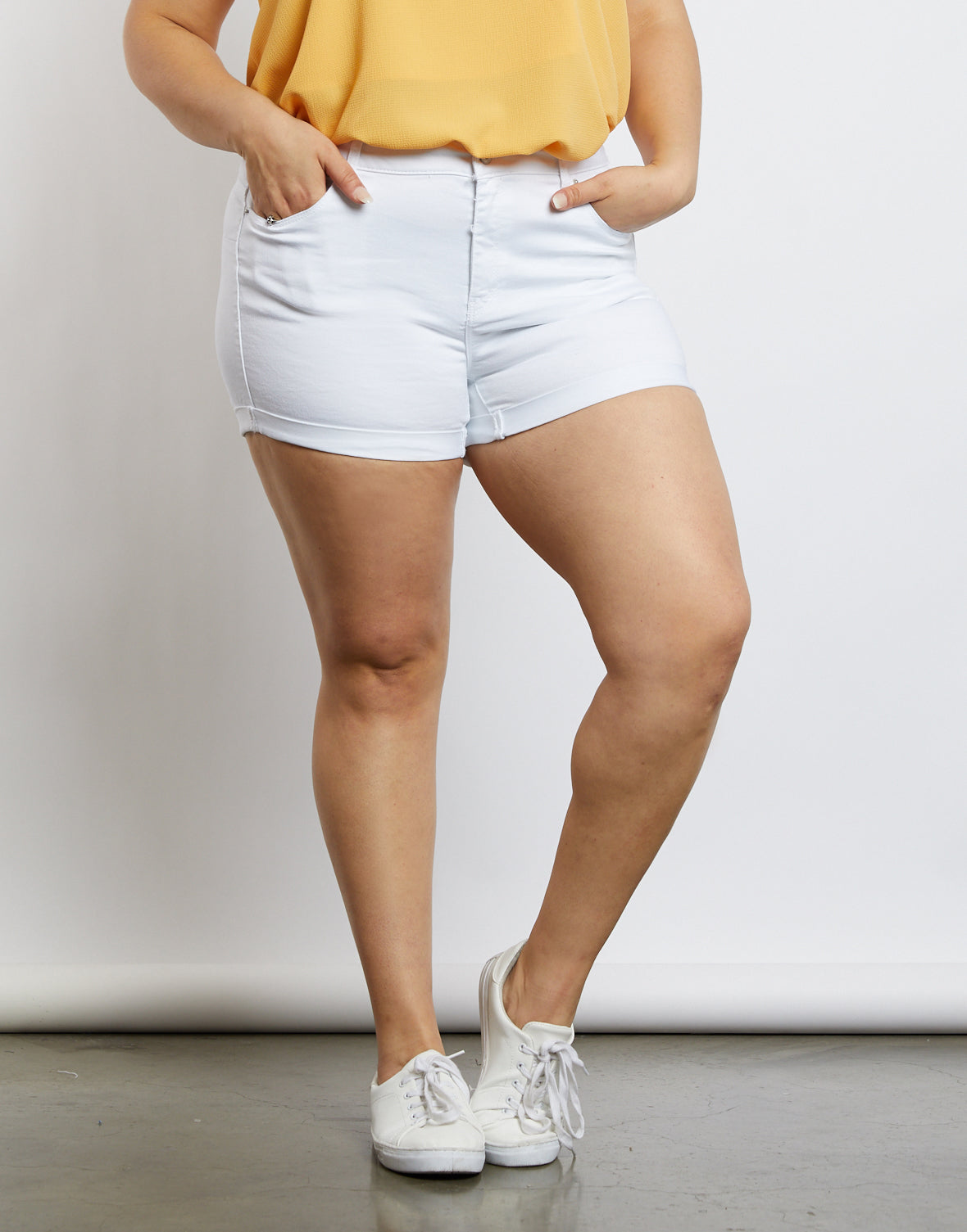 Plus Size Jane Mid Rise Shorts - plus 