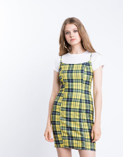 tartan yellow dress