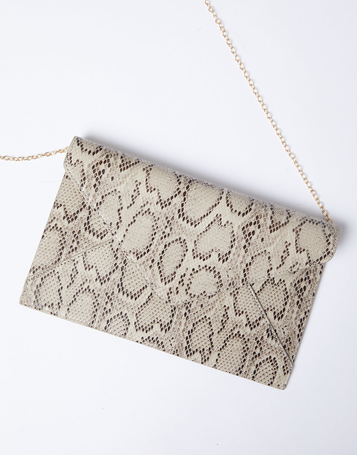 snakeskin clutch